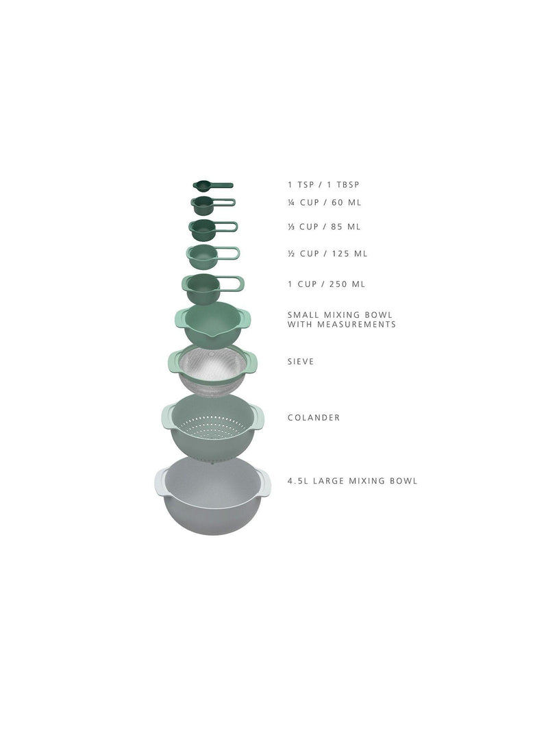 Joseph Joseph mixing bowls set Sage 9-piece - British product