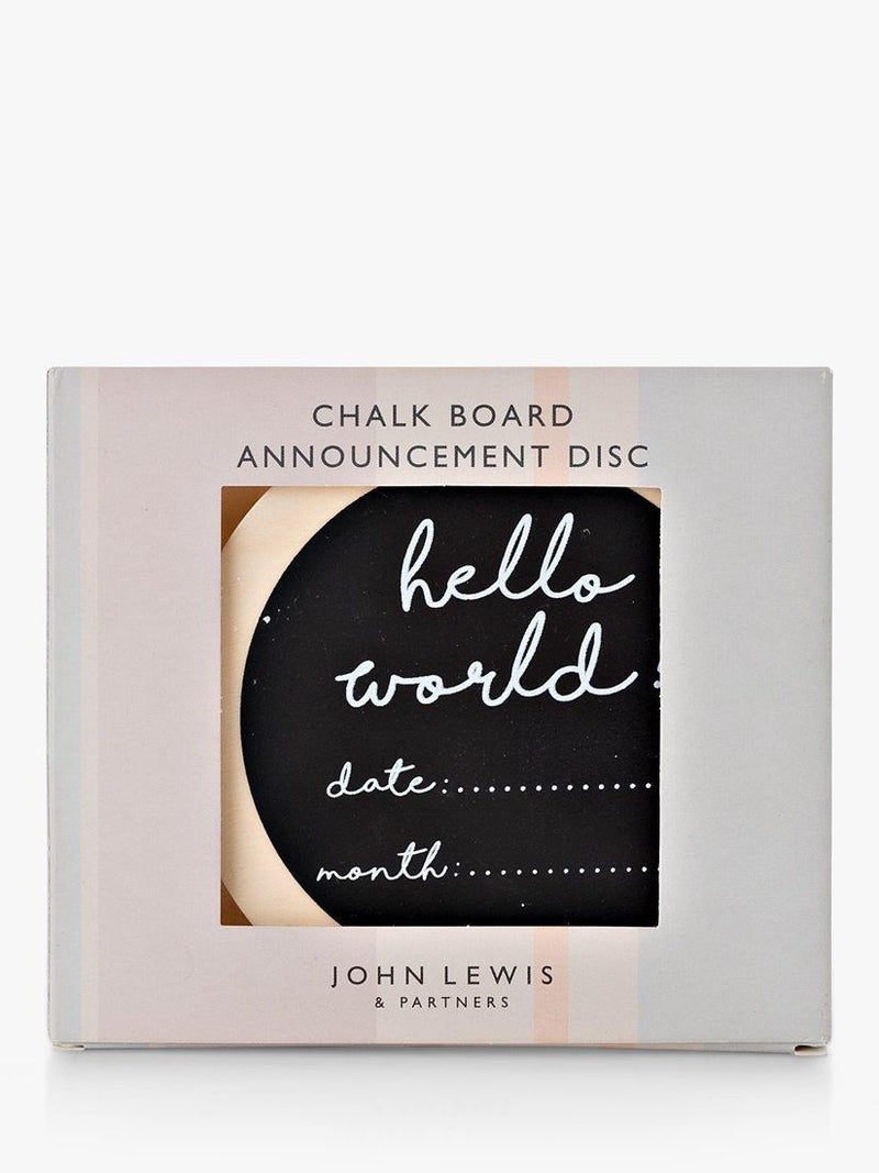John Lewis baby arrival plaque plywood chalkboard design, UK version