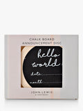 John Lewis baby arrival plaque plywood chalkboard design, UK version