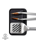 OXO Good Grips 3-piece BBQ tool set with tongs turner rest (British brand)