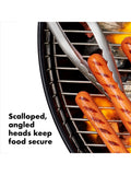 OXO stainless steel BBQ turner and tongs set from a British brand