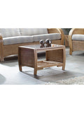 Desser rattan coffee table with glass top, imported from the UK