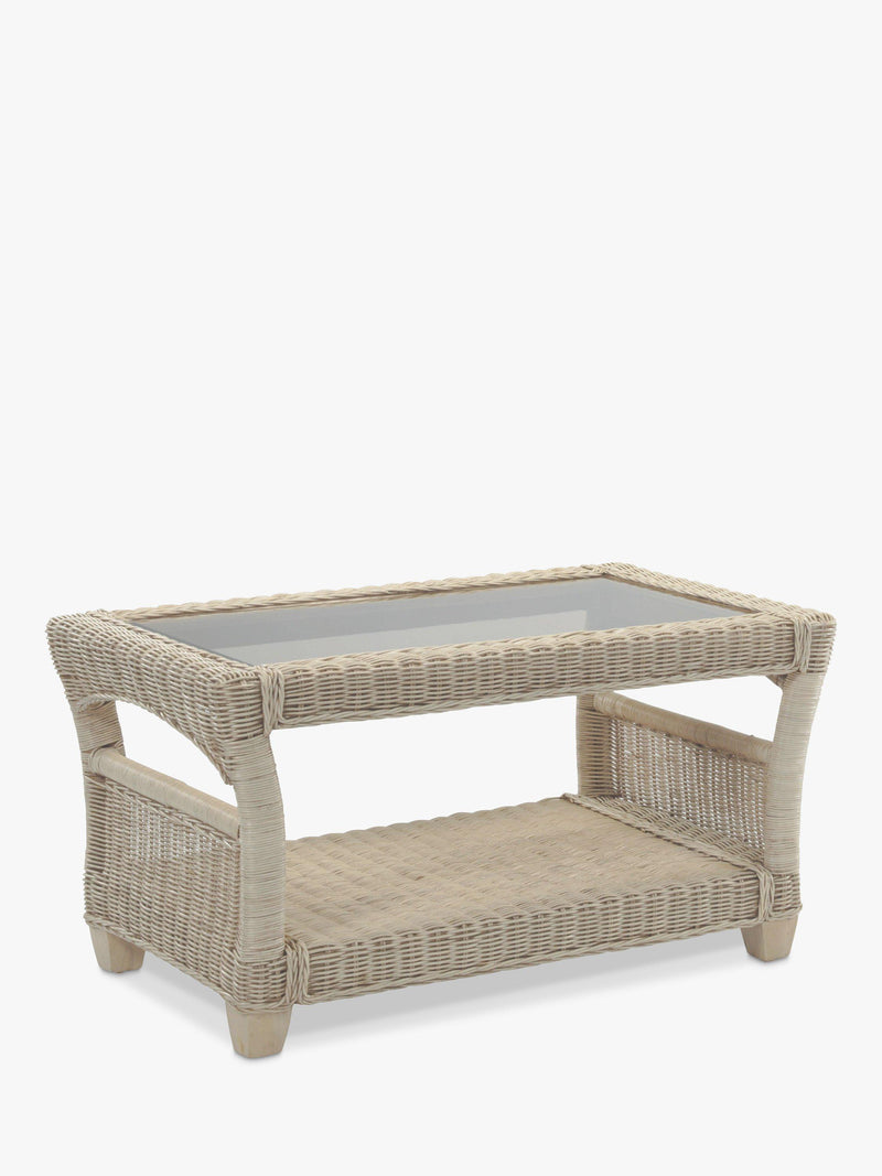 Desser Dijon rattan coffee table with glass top, British product