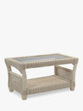 Desser Dijon rattan coffee table with glass top, British product