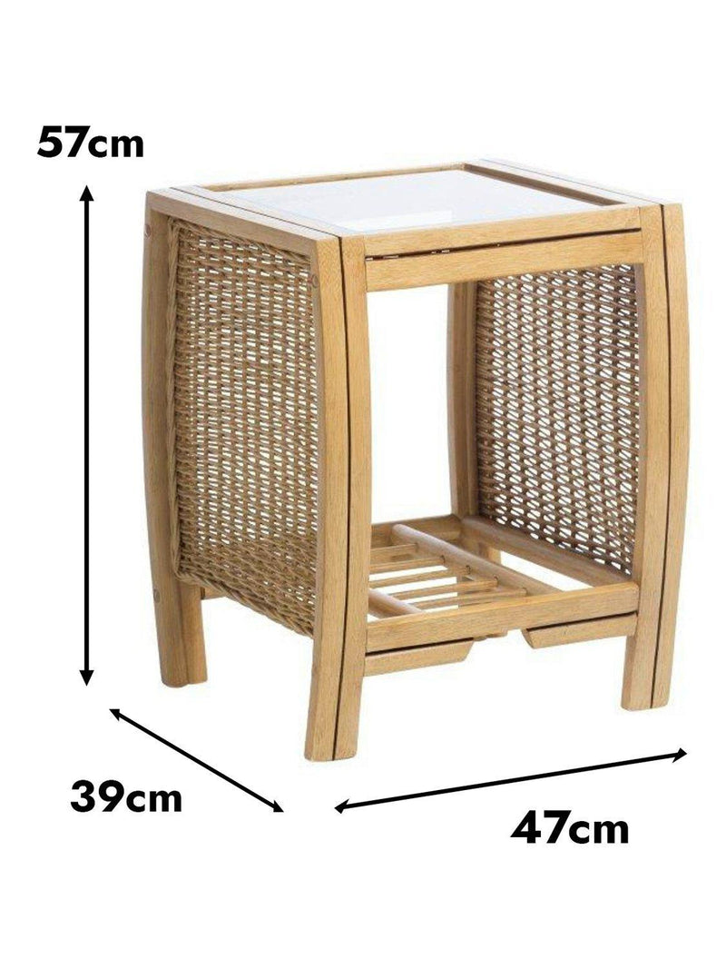 Desser rattan side table natural finish 47cm - British product