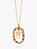 PDPAOLA Alphabet Initial Crystal Pendant Necklace Gold/Multi
