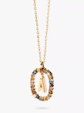 PDPAOLA initial crystal pendant necklace in gold - British product