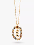 PDPAOLA Alphabet Initial Crystal Pendant Necklace Gold/Multi