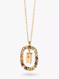 PDPAOLA Alphabet Initial Crystal Pendant Necklace Gold/Multi