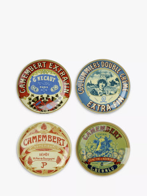 BIA Classic Camembert Cheese Plates Set of 4 20cm Assorted