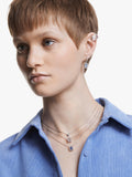 Swarovski octagonal pendant necklace in silver with clear crystals - British product