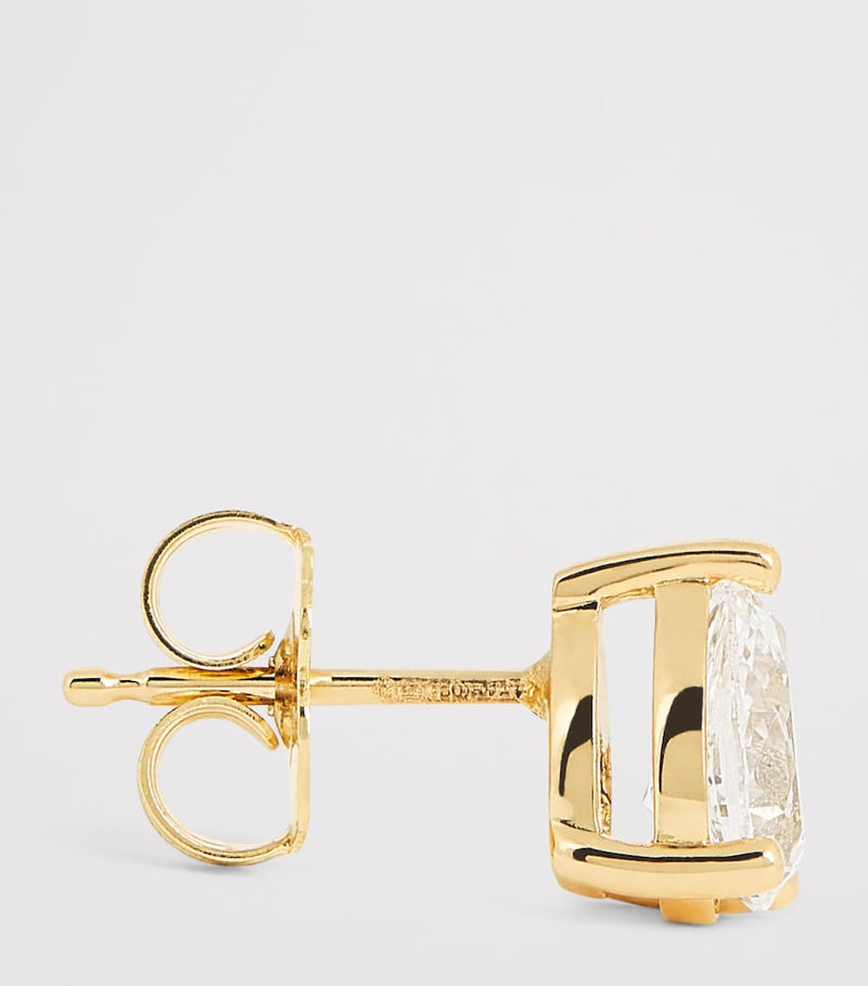 Harrods yellow gold pear diamond stud earrings 1ct - British product
