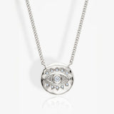MUCHV evil eye coin necklace 47cm sterling silver (British brand)