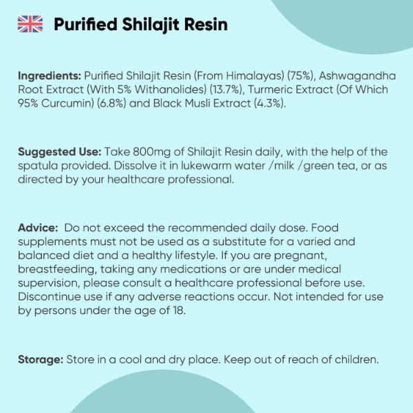WeightWorld purified Himalayan Shilajit resin supplement 50g - British product