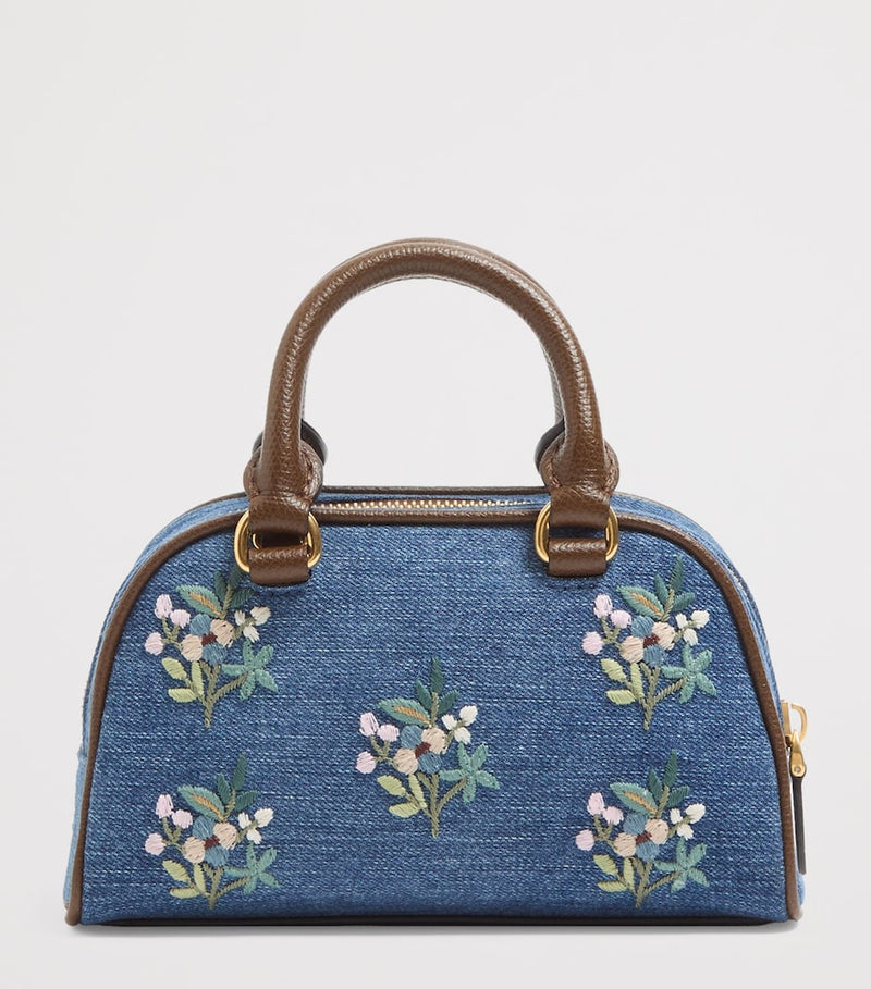 Valentino Garavani denim VLogo Signature top-handle bag 11x19x4cm, imported from the UK