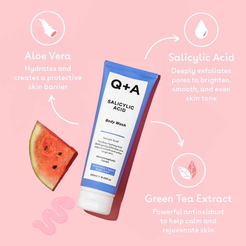 Q+A Salicylic Acid Body Wash Watermelon 250ml, UK version