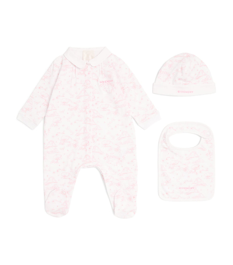 Givenchy Kids cotton all-in-one, hat and bib set for 1-18 months, UK version