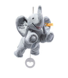 Steiff plush elephant toy with musical cord, 25cm height (British brand)