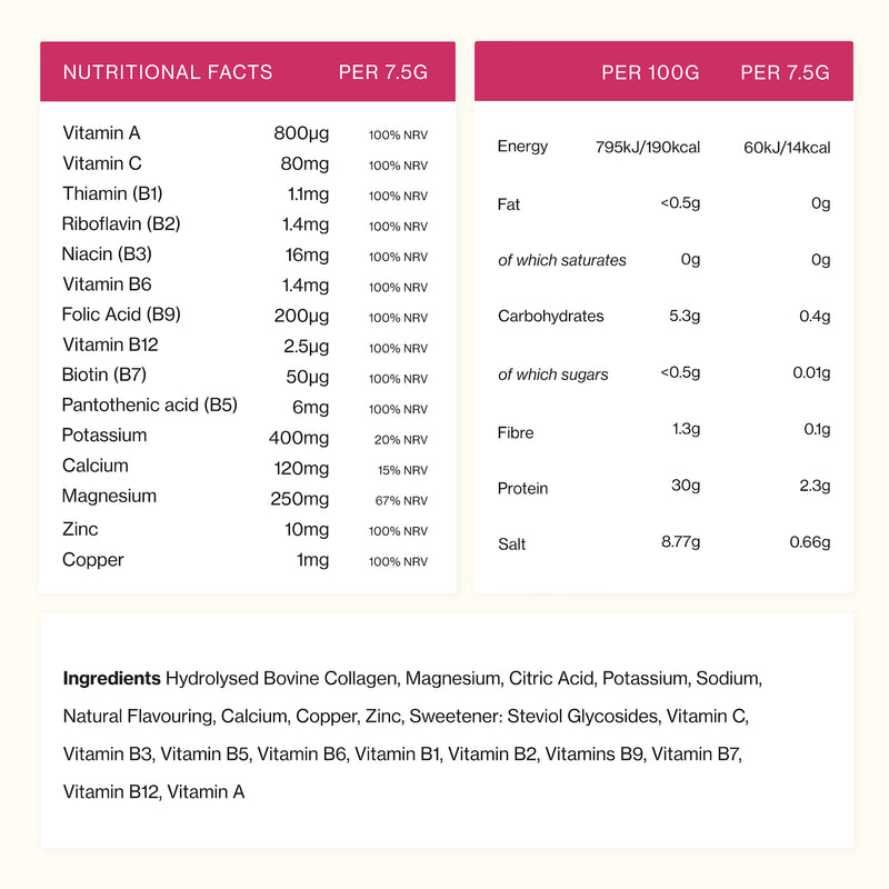Sunny collagen and electrolytes powder blend raspberry 30 sachets, UK version