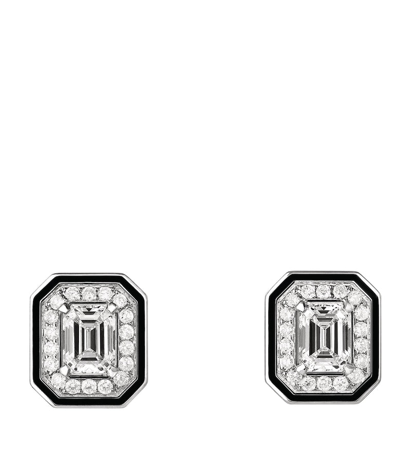 Boucheron white gold diamond Vendôme Liseré earrings, UK version