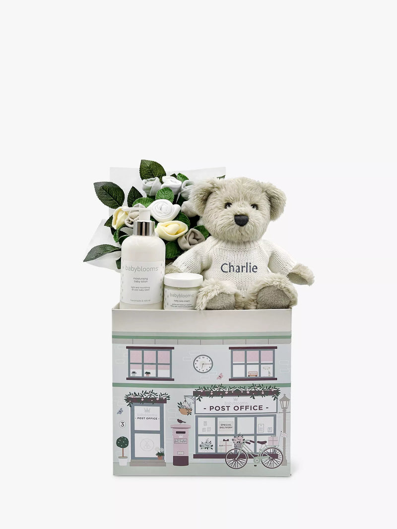 Babyblooms Personalised Berkeley Bear Welcome Baby Hamper, Blue