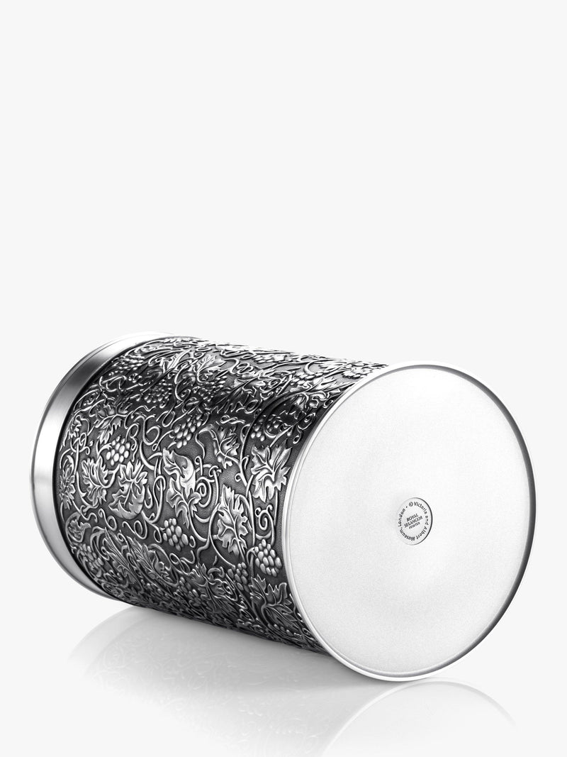 Pewter Bottle Chiller with Insulated Liner and Grape Motif