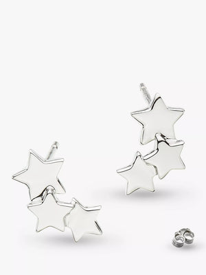 Sterling Silver Star Gazer Galaxy Stud Earrings for Pierced Ears