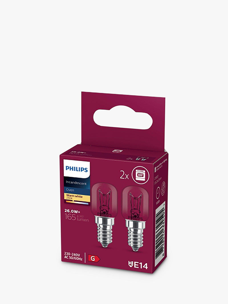 Philips oven bulbs 25W E14 clear set of 2, UK version
