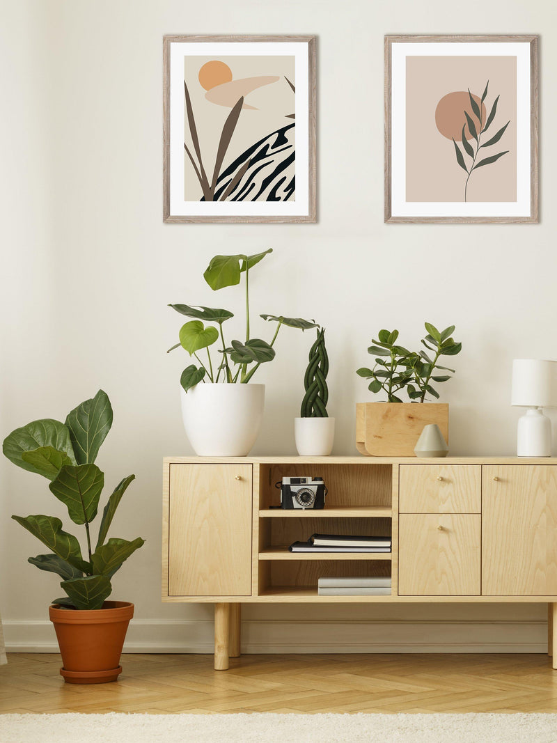 Brookpace Lascelles botanical leaf framed print 57x47cm, UK version