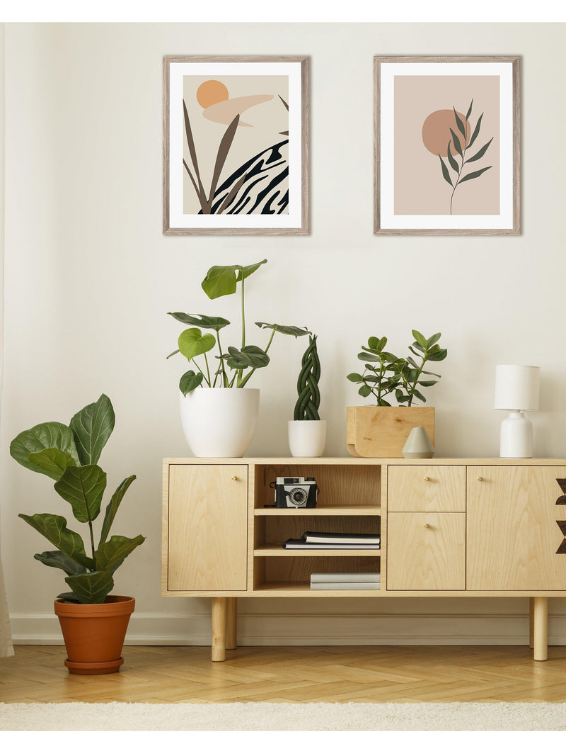 Brookpace Lascelles botanical framed print Scandi brown 57x47cm (British brand)