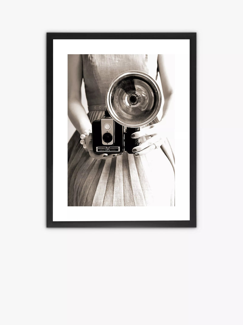 Brookpace Lascelles Camera Girl framed print 75x55cm, UK version