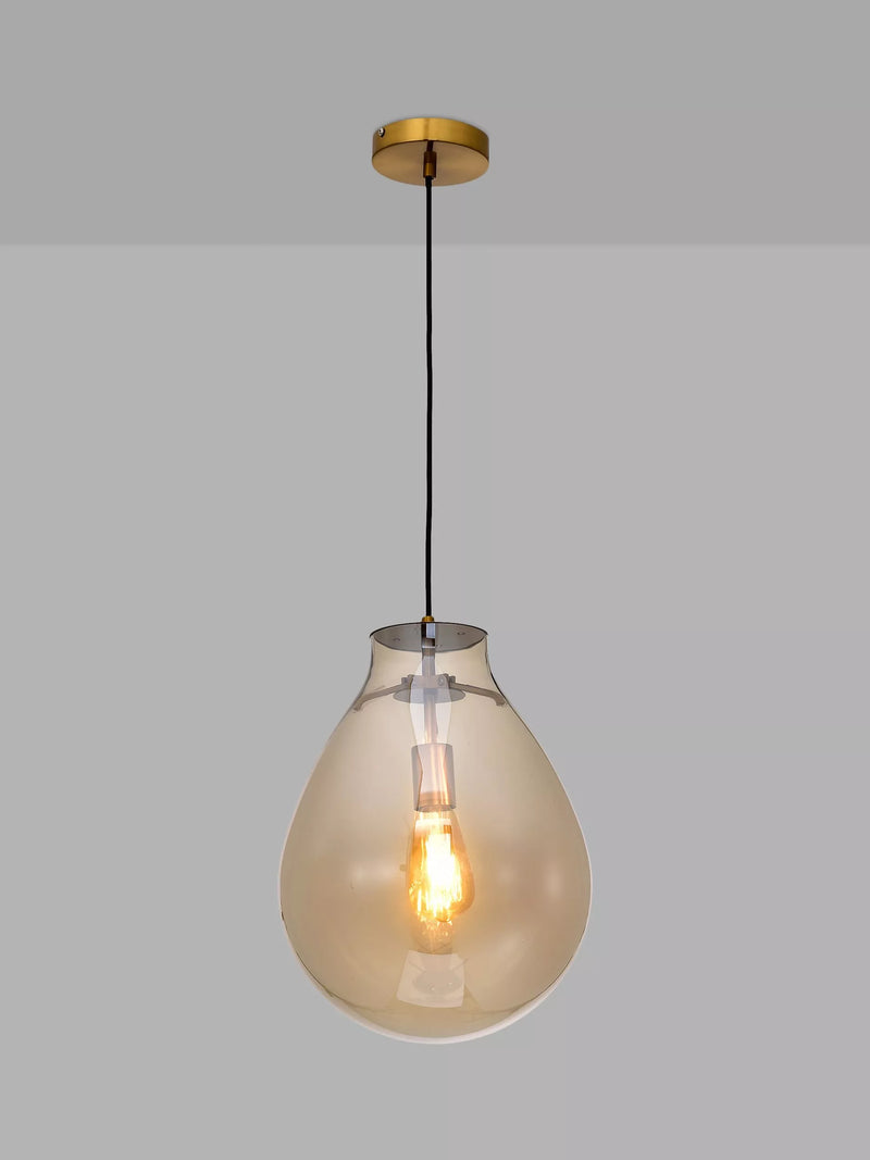 Impex Rio Glass Ceiling Light, Small, Champagne