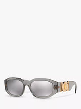 John Lewis Versace VE4361 Men's Irregular Sunglasses Grey/Mirror Silver- Buy online at McGrocer