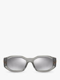 Versace men's irregular sunglasses grey acetate frame mirrored lenses - British product