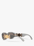 Versace men's irregular sunglasses grey acetate frame mirrored lenses - British product