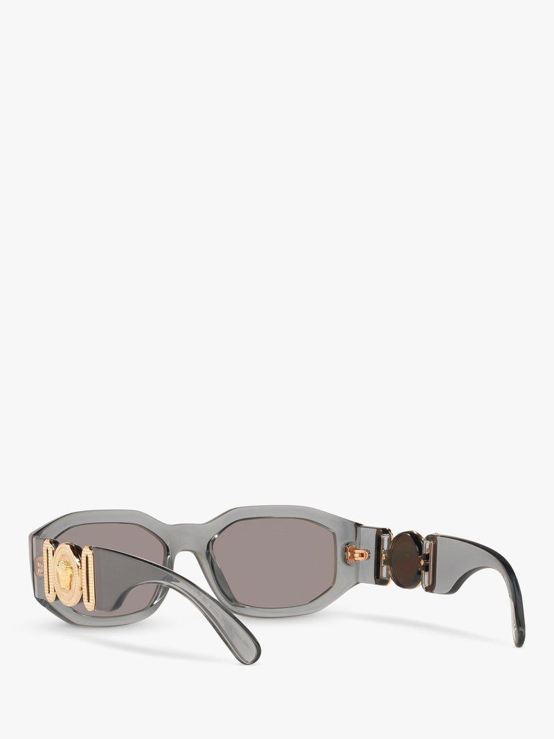 Versace men's irregular sunglasses grey acetate frame mirrored lenses - British product