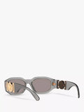 Versace men's irregular sunglasses grey acetate frame mirrored lenses - British product