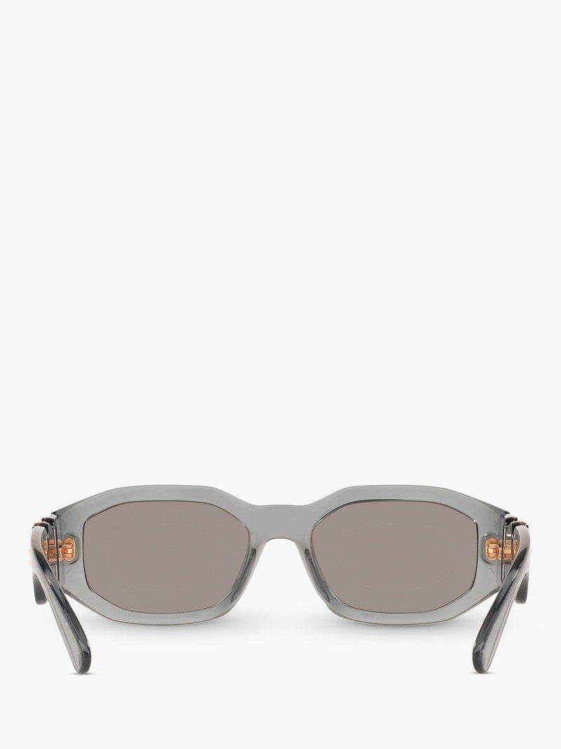 Versace men's irregular sunglasses grey acetate frame mirrored lenses - British product