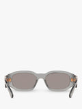 Versace men's irregular sunglasses grey acetate frame mirrored lenses - British product