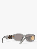 Versace men's irregular sunglasses grey acetate frame mirrored lenses - British product