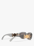 Versace men's irregular sunglasses grey acetate frame mirrored lenses - British product