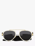 Versace women's aviator sunglasses white on gold, imported from the UK