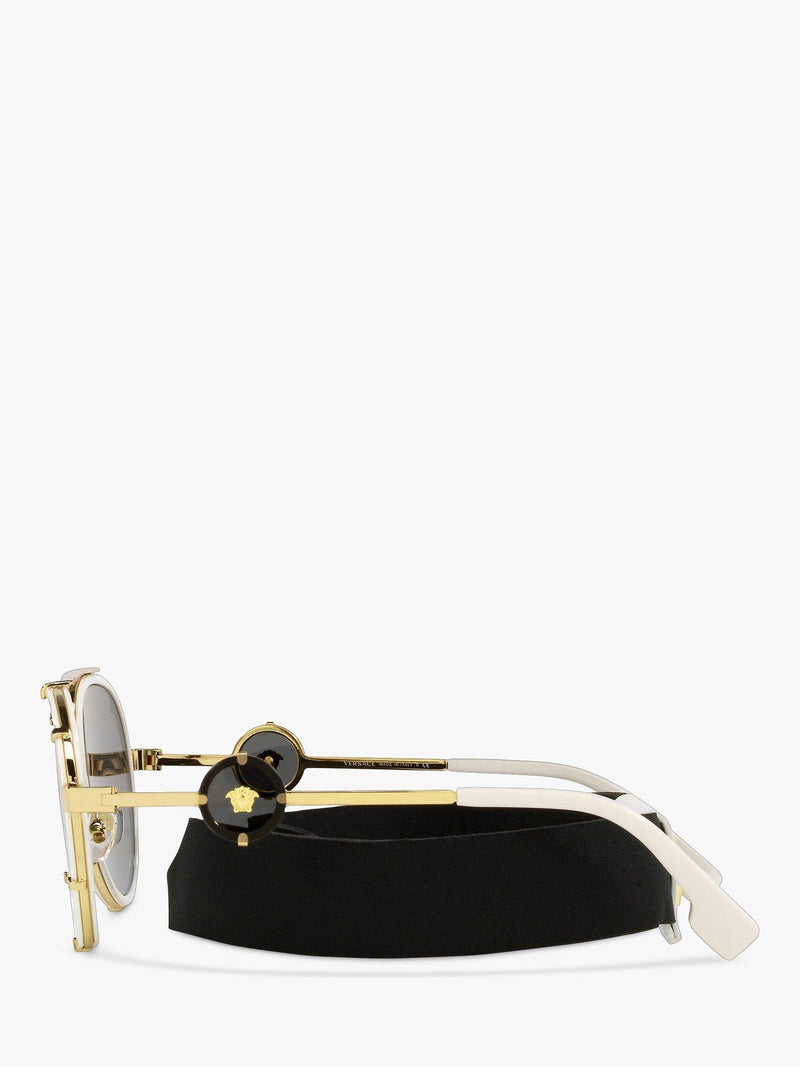 Versace women's aviator sunglasses white on gold, imported from the UK