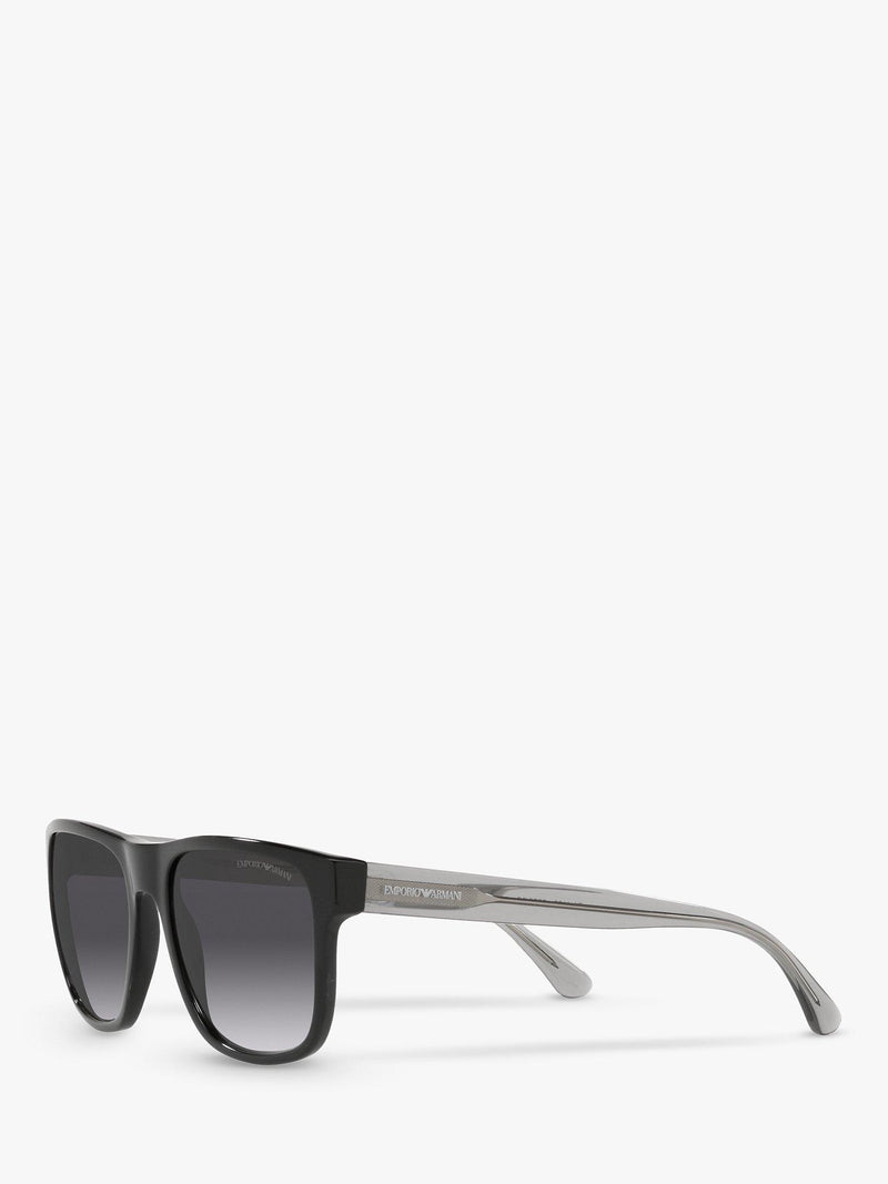 Emporio Armani men's square sunglasses black grey gradient - British product