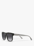 Emporio Armani men's square sunglasses black grey gradient - British product