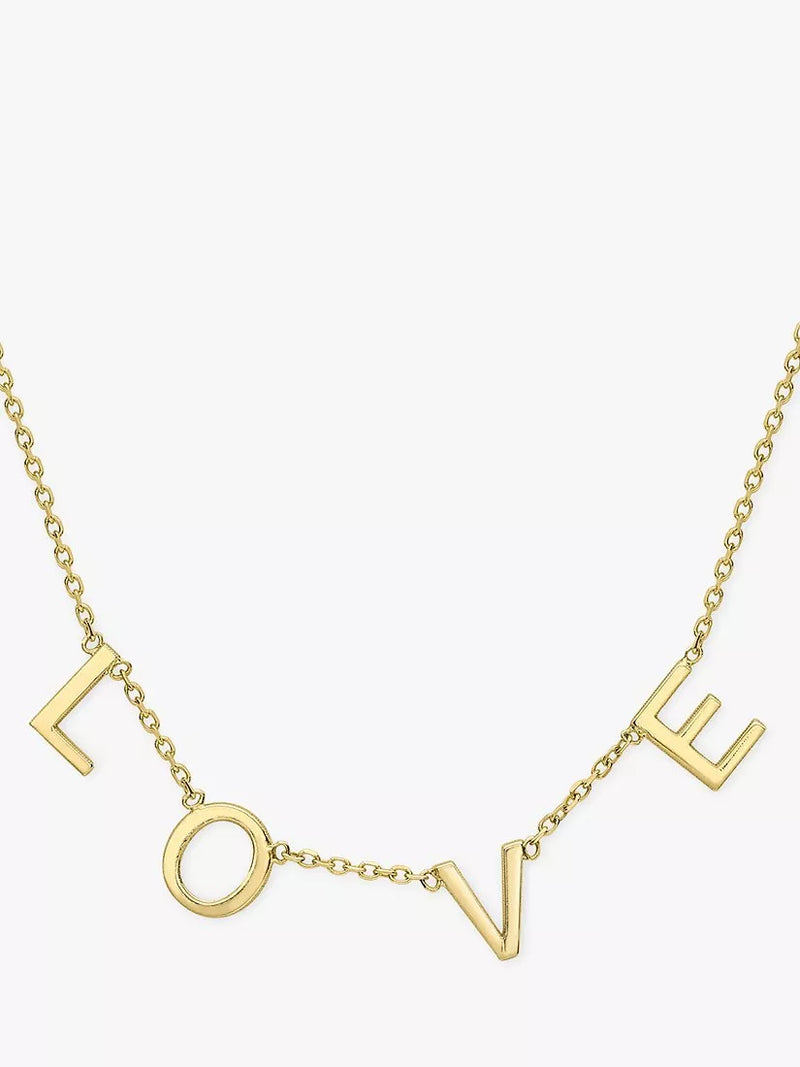 IBB 9ct yellow gold love necklace pendant (British brand)