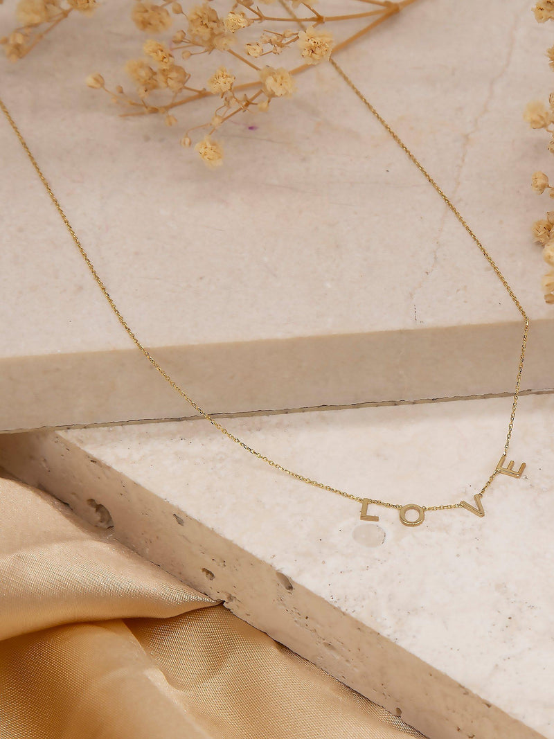 IBB 9ct yellow gold love necklace pendant (British brand)