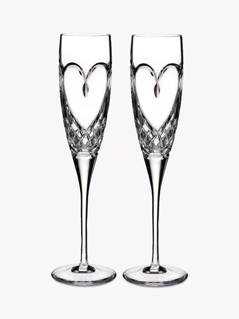 Waterford True Love Clear Champagne Flutes Set of 2 148ml (British brand)