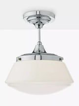 John Lewis Där Caden Semi Flush Ceiling Light, Polished Chrome- Buy online at McGrocer