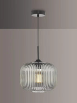 John Lewis Där Demarius Smoked Glass Pendant Ceiling Light Black- Buy online at McGrocer